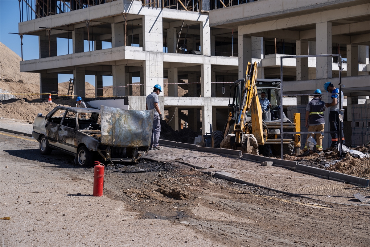 Ankara'da inşaat sahasında alev alan doğal gaz kaçağı söndürüldü