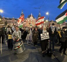 Gazze'de bir yıldır süren soykırım, Hollanda'da protesto edildi