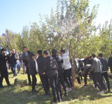 Hakkari'de tarım öğrencileri elma hasadı yaptı