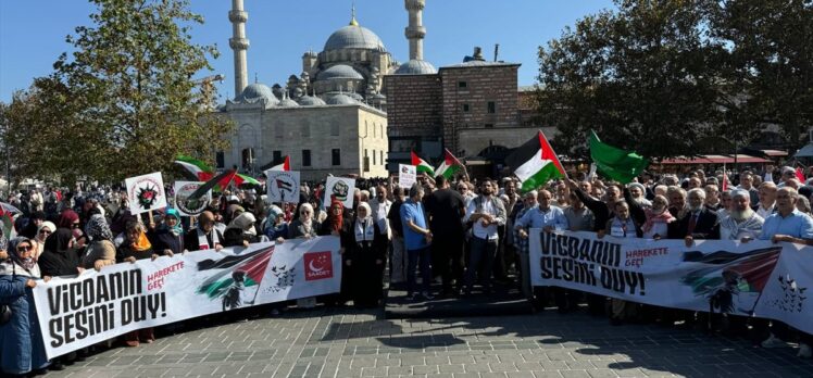 İsrail'in Filistin'e yönelik saldırıları İstanbul'da protesto edildi