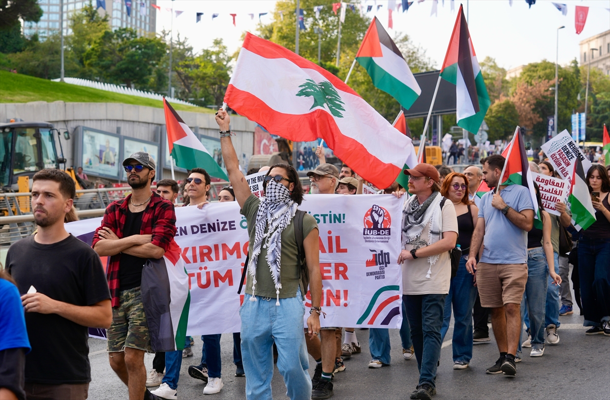 İstanbul'da Filistin direnişine destek yürüyüşü düzenlendi