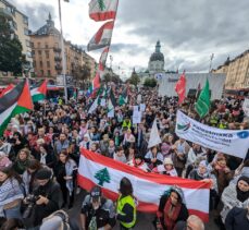 İsveç'te, İsrail'in Filistin ve Lübnan'a yönelik saldırıları protesto edildi