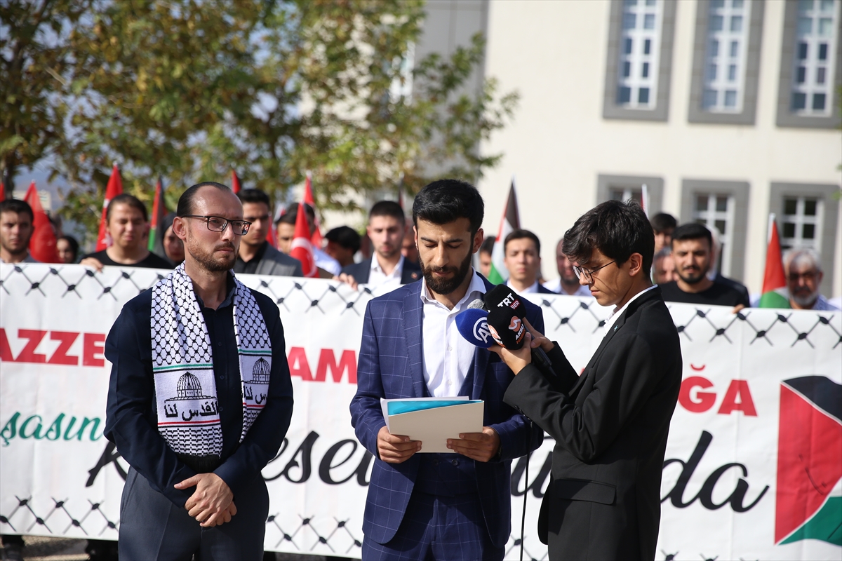 Kahramanmaraş, Malatya ve Şanlıurfa'da öğrenci topluluklarından Filistin'e destek açıklaması