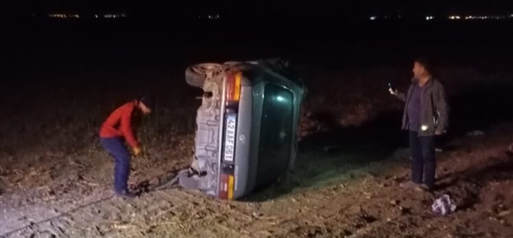 Konya'da devrilen otomobilin sürücüsü öldü