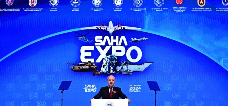 TBMM Başkanı Kurtulmuş, SAHA EXPO 2024 Savunma, Havacılık ve Uzay Sanayii Fuarı'nda konuştu: