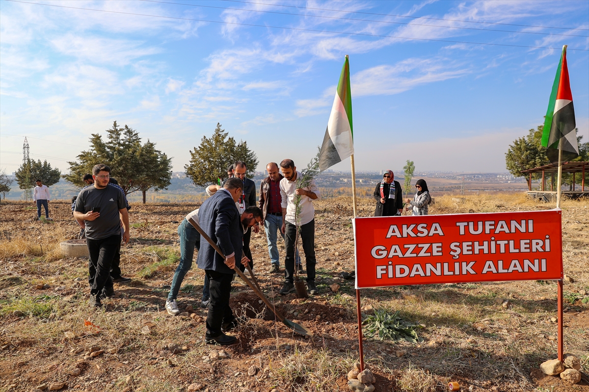 Diyarbakır'da, İsrail'in saldırılarında hayatını kaybeden Filistinliler anısına fidan dikildi