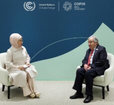 Emine Erdoğan, COP29'da BM Genel Sekreteri Guterres ile görüştü