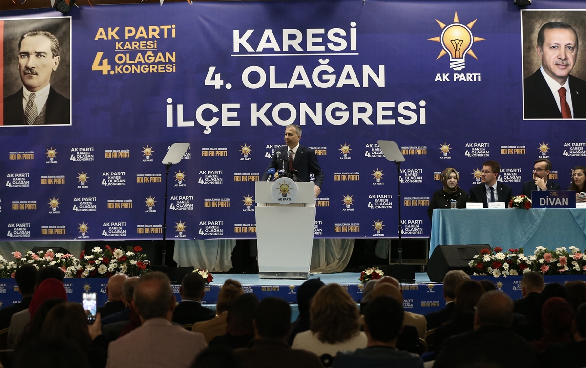 İçişleri Bakanı Yerlikaya, AK Parti Karesi 4. Olağan Kongresi'nde konuştu: