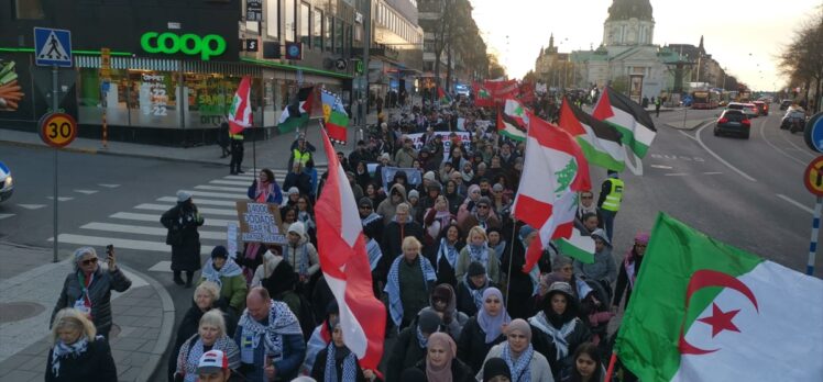 İsveç'te İsrail'in Gazze, Lübnan ve İran'a  yönelik saldırıları protesto edildi