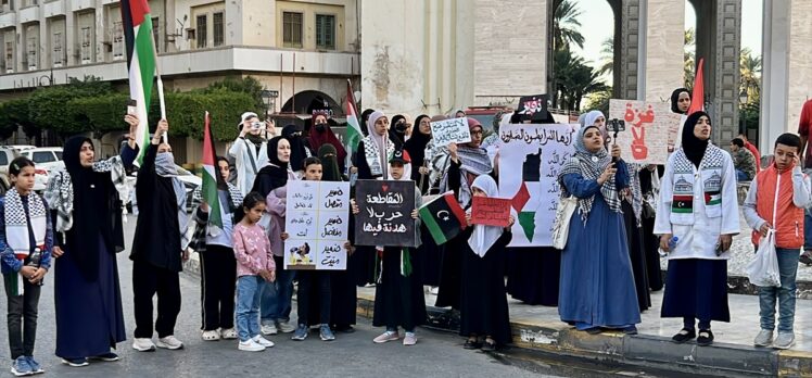 Libya’da, Gazze’de bir yılı aşkın süredir soykırım yapan İsrail protesto edildi