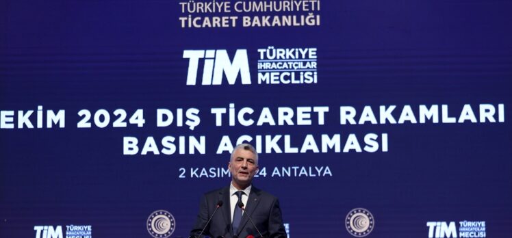 Ticaret Bakanı Bolat: “Ekimde Cumhuriyet tarihimizin en yüksek ekim rekorunu kırdık. İhracatımız geçen yılın aynı ayına göre yüzde 3,6 artış ile 23,6 milyar doları aştı”