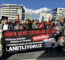 Antalya'da İsrail'in Filistin'e yönelik saldırıları protesto edildi