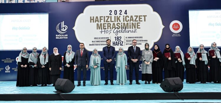 Bağcılar'da hafızlık eğitimini tamamlayan 182 kız öğrenci icazet aldı