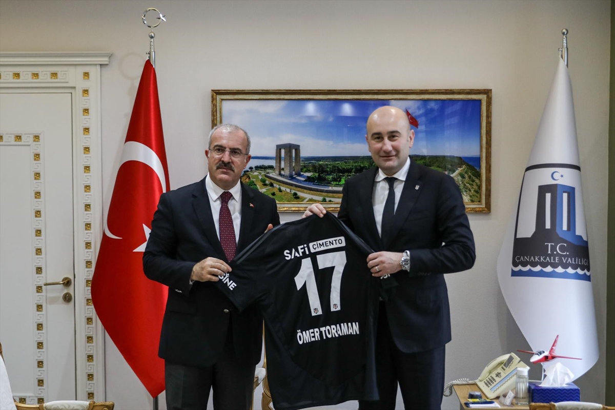 Beşiktaş Kulübü Başkanı Yücel'den Çanakkale Valisi Toraman'a ziyaret