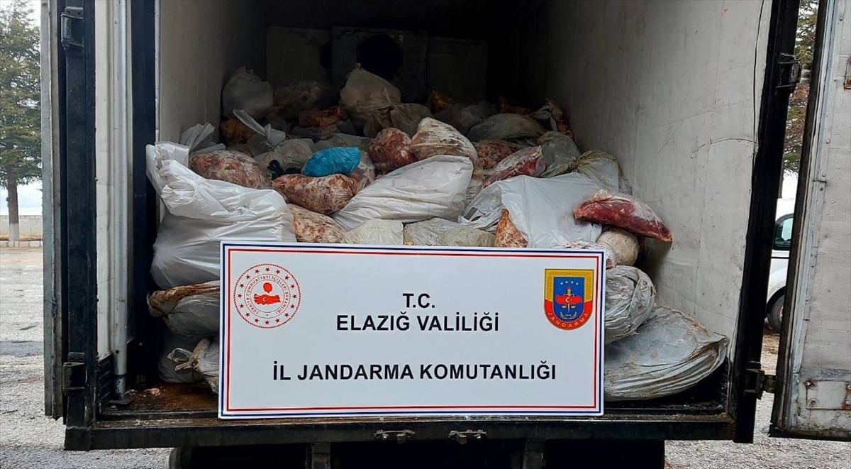 Elazığ'da kamyon kasasında 5 ton 880 kilogram kaçak et ele geçirildi