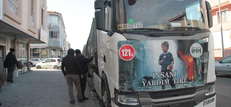 Erzincan'dan Suriye'ye yardım tırı gönderildi