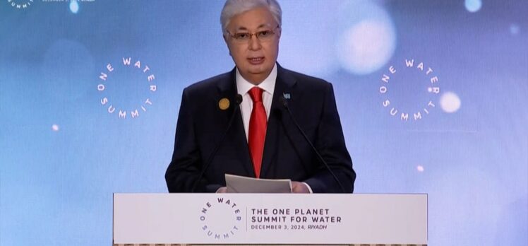 Kazakistan Cumhurbaşkanı Tokayev, Suudi Arabistan'da düzenlenen “One Water Summit”te konuştu: